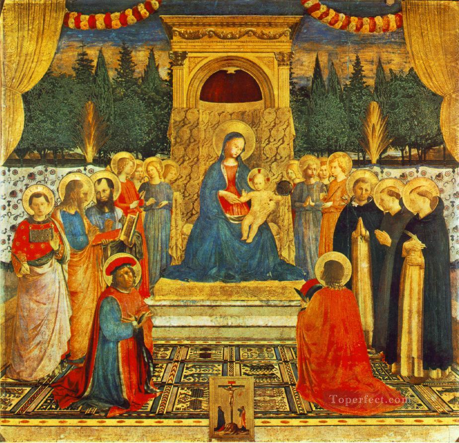 Madonna With The Child Saints And Crucifixion Renaissance Fra Angelico Oil Paintings
